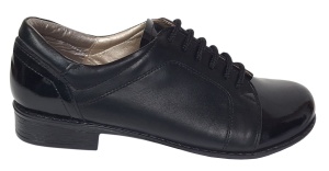 Pantofi dama casual din piele naturala box Negru Lac P53LACN - Img 6