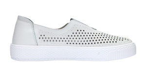 Pantofi dama casual din piele naturala cu perforatii - Ama Alb GSK7054A - Img 9