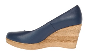 Pantofi dama casual din piele naturala cu platforme de 7cm - Bleumarin NA170BLM - Img 6