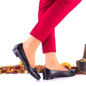 Pantofi dama casual din piele naturala si piele lacuita NA146 - Img 3