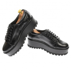 Pantofi dama casual, platforme de 4 cm, negru - P502N - Img 4