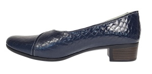 Pantofi dama comozi casual din piele naturala bleumarin croco P18LBLCR - Img 2