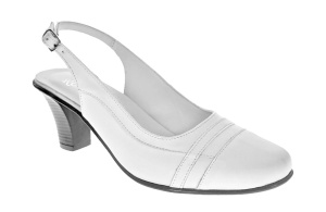 Pantofi dama decupati din piele naturala box - Model Alb cu toc 7cm S301ABOX - Img 5