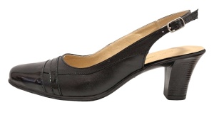 Pantofi dama decupati din piele naturala - Model 301 Negru cu toc de 7cm - Img 3