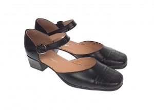 Pantofi dama decupati din piele naturala, Negru - S1NBOX - Img 3