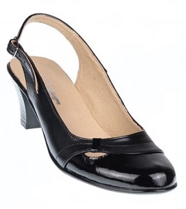 Pantofi dama decupati din piele naturala toc de 5 cm S511NL
