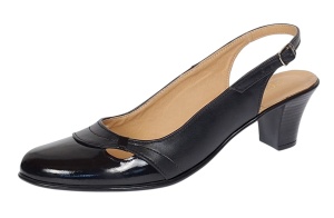 Pantofi dama decupati din piele naturala toc de 5 cm S511NL - Img 4