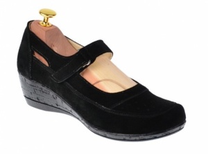 Pantofi dama decupati marimea 38, din piele naturala intoarsa, foarte comozi - Model Mara Negru LP9154NVEL - Img 5