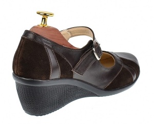Pantofi dama din piele naturala cu bareta - Model casual P13 Maro - Img 4