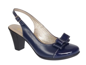 Pantofi dama din piele naturala decupati Mara Bleumarin
