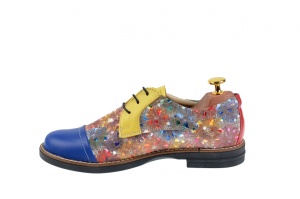 Pantofi dama din piele naturala multicolora - P10BLGR - Img 3