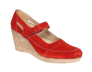 Pantofi dama din piele naturala velur, rosu, foarte comozi - P9154RVEL2