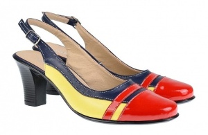 Pantofi dama eleganti decupati din piele naturala cu toc de 7cm S301RBLG - Img 5