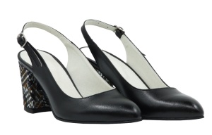 Pantofi dama eleganti decupati nud cu toc floral , 6 cm - NA101N-P + CARO - Img 4