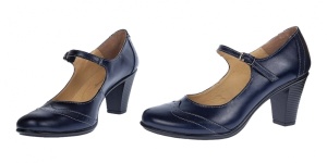 Pantofi dama eleganti din piele naturala bleumarin, box - P104BLM - Img 5