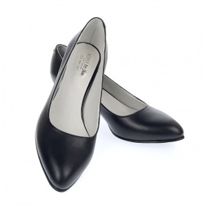 Pantofi dama eleganti din piele naturala box cu toc de 5 cm, Negru NA100ARMNP - Img 6