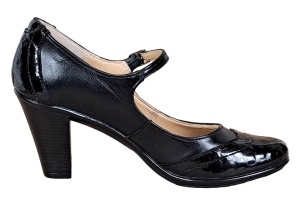 Pantofi dama, eleganti, din piele naturala cu toc 5cm sau 7cm - Made in Romania P104NLCRT7 - Img 6