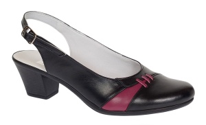 Pantofi dama eleganti din piele naturala cu toc de 6cm - Model decupat Negru, Bordo PS35NB - Img 7