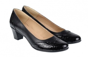 Pantofi dama eleganti din piele naturala - Victoria Negru P104CROCON - Img 5