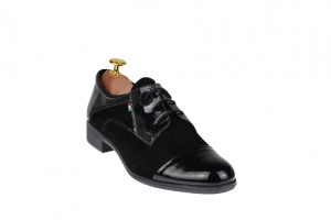 Pantofi dama negri casual din piele naturala lac+velur ROV650LACVELN