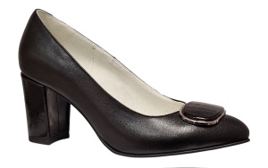 Pantofi dama office eleganti din piele naturala cu toc de 7cm - Model Arinna Negru - Img 5