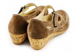 Pantofi dama piele intoarsa cu platforma - Model casual maro P9154M - Img 6