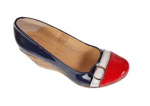 Pantofi dama piele naturala lacuita rosu-bleumarin platforma 7 cm – Stil si confort - Img 2