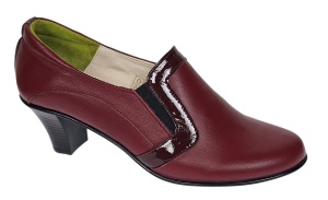 Pantofi de dama eleganti din piele naturala grena cu toc de 5 cm P72VIS