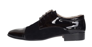 Pantofi eleganti barbati din piele naturala intoarsa cu varf lacuit - Enzo - Img 2