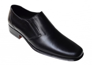 Pantofi eleganti barbati din piele naturala - Model negru fara siret GKR - Img 2