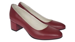 Pantofi eleganti dama din piele naturala box, toc 5 cm - NA73GRENA - Img 10