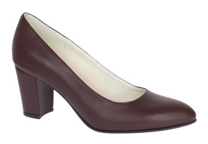 Pantofi eleganti dama din piele naturala box, toc 7 cm - Model Selena NA87BORDOP - Img 3