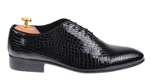 Pantofi eleganti pentru barbati piele naturala, negru, 024CROCON - Img 1