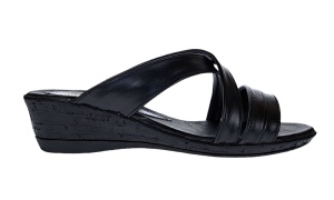 Papuci dama de vara cu platforme de 5 cm, din piele naturala, NEGRU, PAP21N - Img 5