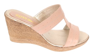 Papuci dama din piele naturala cu platforme de 7cm Nude PAP300NUD - Img 6