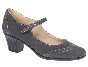Reducere Marimea 37 Pantofi dama eleganti din piele naturala intoarsa gri, toc de 5cm LP104GRIVEL