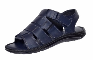 Sandale barbati casual din piele naturala bleumarin GKR47BL - Img 6