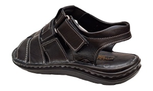 Sandale barbati casual din piele naturala Negru GKR73N - Img 6