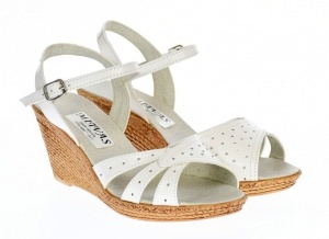 Sandale dama albe din piele naturala box - S5ALB