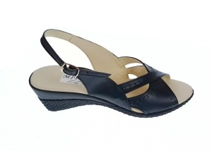 Sandale dama de vara cu platforme de 5 cm, din piele naturala, neagra, S10NBOX - Img 6
