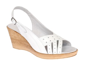 Sandale dama de vara cu platforme de 7 cm, din piele naturala, Alb S66ABOX