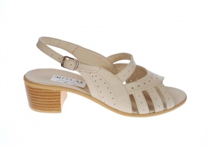 Sandale dama de vara cu toc de 5 cm, din piele naturala, bej, S26BEJBOX - Img 5