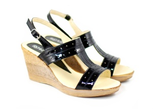 Sandale dama din piele naturala cu platforma de 7 cm S300NEGRULAC