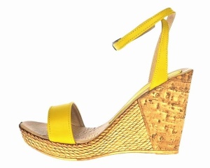 Sandale dama din piele naturala cu platforme de 10 cm - Model Galben - Img 2
