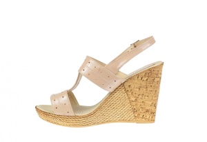 Sandale dama din piele naturala cu platforme de 10 cm S300BEJLAC - Img 3
