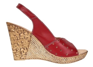 Sandale dama din piele naturala cu platforme de 10cm Rosu BVS47XR - Img 4