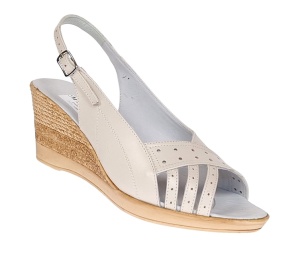 Sandale dama din piele naturala cu platforme de 7 cm Bej S66BEJ - Img 3