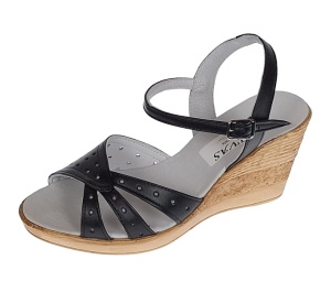 Sandale dama din piele naturala cu platforme negru S55NBOX - Img 6