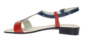 Sandale dama din piele naturala lac - Model rosu cu bleumarin S16RBLAC - Img 8