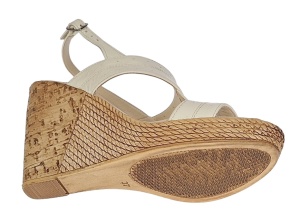 Sandale dama din piele naturala lacuita, platforme de 10 cm S300CREM - Img 4